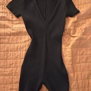 black tight romper ribbed